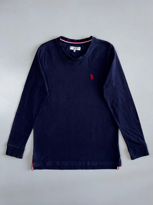U.S. Polo Assn. Long Sleeve V-Neck Tee in Navy (S/M)