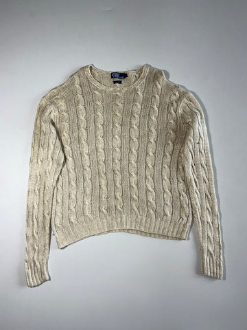 Polo Ralph Lauren | 100% Silk Hand Knit Cable Sweater | (2XL)