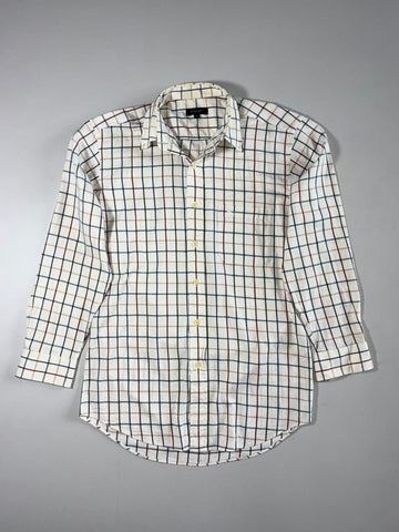 Vintage Burberry London Cream Tattersall Check Shirt (M/L)