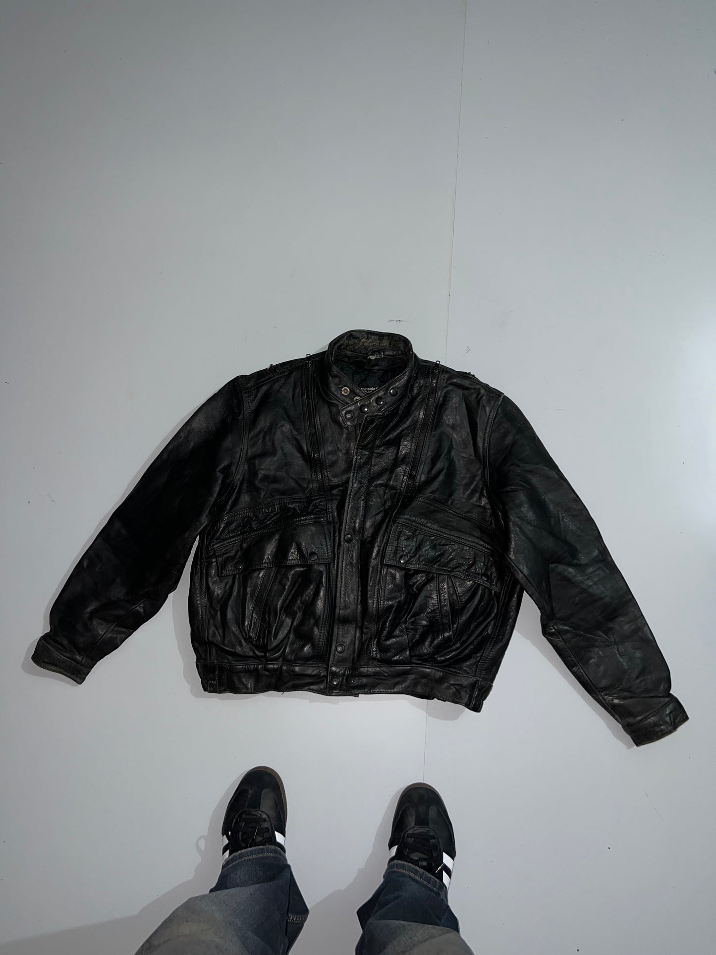 !        Super Rare Original Leather Jacket (Many hidden pockets) (L)