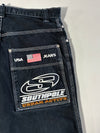 Vintage Southpole Black Baggy Contrast Stitch Denim Jeans (W:31) (L:41)