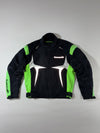 Kawasaki Racing Motorcycle Jacket  Black & Neon Green Padded Biker Jacket (XL)