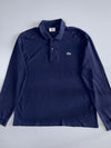 Lacoste L1312 Classic Crocodile Logo Long Sleeve Pique Polo Shirt Navy Blue (XL)