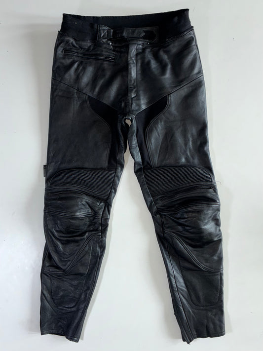 Spool Vintage Black Leather Motorcycle Racing Pants (W:36|L:40)