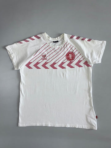 Hummel x Denmark Football (DBU) Vintage White Retro T-Shirt (L)
