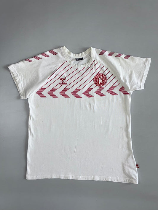 Hummel x Denmark Football (DBU) Vintage White Retro T-Shirt (L)
