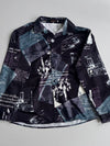 Pushanoishui | Black Newspaper Print Shirt (M)