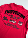 Y2K Big Train Japanese Biker Patch Polo Shirt Red  (L)