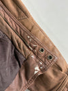 Torriani Distressed Brown Leather Bomber Jacket with Panel Stitching (L/XL)
