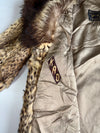 A&M Hurtig Furriers | Vintage Lynx-Print Real Fur Long Coat | Dark Fox Collar |{Rare} (M)