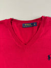 Polo Ralph Lauren Red V-Neck Knit Sweater –(M)