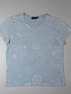 Polo Ralph Lauren Light Blue All-Over Graphic Print Tee – Nautical Design, (L)