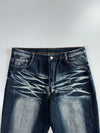 Vintage Dragon Embroidered Tribal Wash Denim Jeans (W:36|L:44)