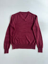 Polo Ralph Lauren Burgundy V-Neck Knit Sweater (S)