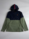 Ellesse Colorblock Half-Zip Fleece Hoodie – Navy & Olive Green (L)