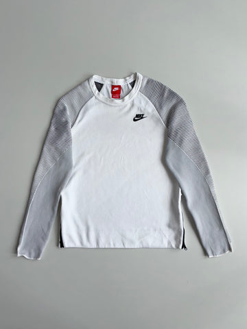 Nike Tech Fleece Panelled Crewneck Sweatshirt – White (S)