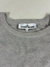 Stone Island Grey Ribbed Knit Raglan Crewneck Sweater (L)