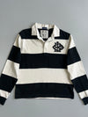 Polo Ralph Lauren PRL Monogram Black Cream Wide Stripe Heavy Cotton Rugby t-Shirt (L)
