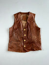 Vintage SH Galina Brown Leather Western Vest (S)