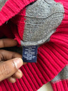 Chaps Classics Red & Grey Striped Cable Knit Sweater (M)