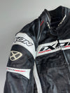 IXON Racing Technology Black & White Leather Moto Jacket Padded (L/XL)