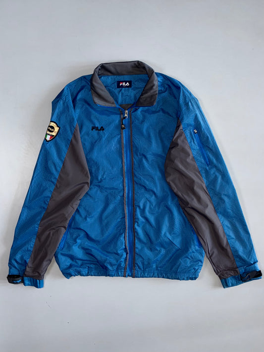 Fila | Italia Crest Ripstop Windbreaker Jacket | Blue/Grey (L)