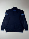 Hugo Boss Navy Quarter Zip Sweater with Blue Stripes (XL)