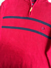 Chaps Striped Quarter-Zip Sweater – Burgundy/Navy (2XL)