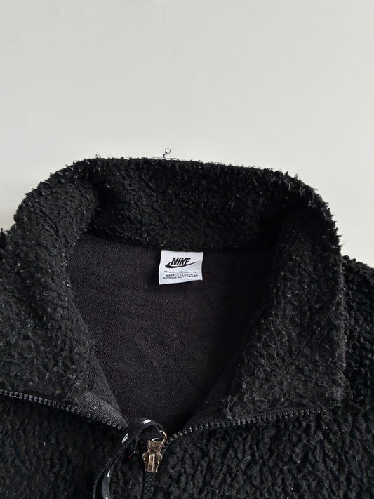 Nike Black Sherpa Fleece Zip-Up Jacket (XL)