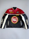 Vintage Lucky Strike Racing Heavy Pure Leather  Jacket with Motul, Michelin, Arai & Arrow Sponsor Patches (XL)