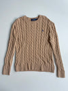 Polo Ralph Lauren Beige Cable Knit Crewneck Sweater (M)