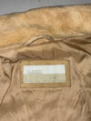 Closed Tan Suede Western Yoke Jacket with Piped Trim & Snap Buttons (S)