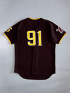 Pittsburgh Pirates Fully Embroidered MLB Baseball Jersey
Brown & Gold — Button-Up Alternate (L)