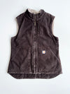 Carhartt Sherpa Lined Vest — Brown/Cream, (S)