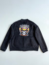 SSQD "Sakata" Black Faux Suede Sherpa Bomber Jacket (L/XL)