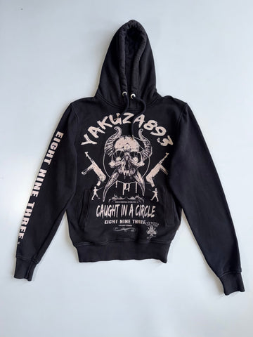 Yakuza893 | Black Caught In A Circle Graphic Hoodie | (S/M)