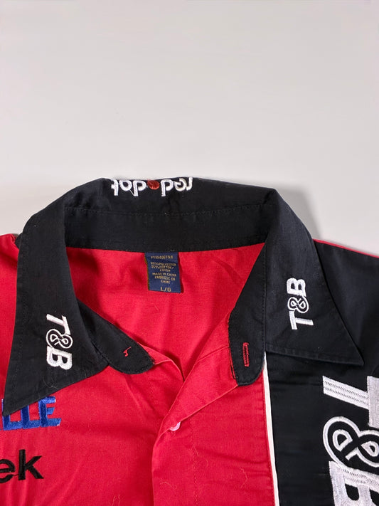 Vintage T&B Racing Red Black Embroidered Pit Crew Shirt – (L)
