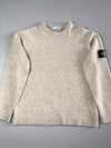Stone Island Oatmeal Beige Wool Crewneck Sweater – Compass Badge (M)