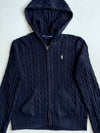 Ralph Lauren Sport Navy Cable Knit Zip-Up Hoodie (S)