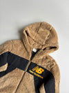New Balance Sherpa Fleece Hooded Zip Jacket – Beige/Black (S)