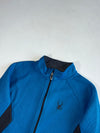 Spyder Blue Waffle Knit Full-Zip Fleece Jacket – Navy Side Panels (S)