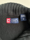 Chaps Quarter-Zip Ribbed Knit Sweater – Black (L)