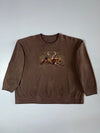Outdoorsman Embroidered Deer & Duck Hunting Crewneck Sweatshirt – Brown (3XL)