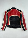 Vintage 80s Jumbo Red, Black & White Leather Racing Jacket – Elephant Logo Patch (XS)