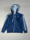 Vintage Adidas 3-Stripe Navy Zip-Up Hoodie (S)