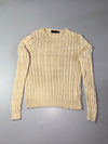 Polo Ralph Lauren Cream Cable Knit Crewneck Sweater (S)