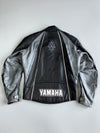 Yamaha Motor Official Genuine Leather Biker Jacket with 3M Scotchlite Reflective Silver Flame Graphic Extremely RARE  (M/L)