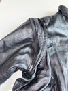 Vintage Leder Black Leather Bomber Jacket Detachable arms(L)