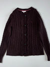 Tommy Hilfiger | Chocolate Brown Cable Knit Cardigan | (M)