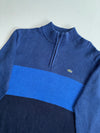 Lacoste Navy & Blue Colorblock Quarter-Zip Knit Sweater (L)